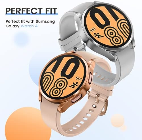 [3 опаковки] Goton за Samsung Galaxy Watch 4 40 мм защитен калъф за екрана 2021, мек калъф-броня от TPU, комплект аксесоари за Galaxy Watch 4. (Прозрачен x 1 Сребърен x 2,40 мм)
