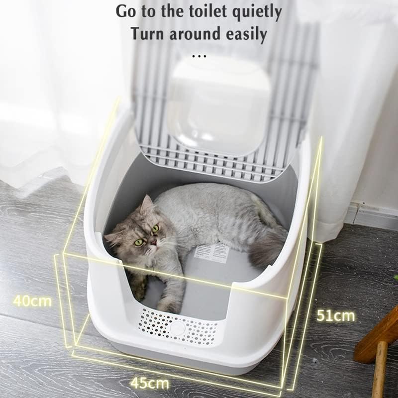 GRETD котешката тип мида за котки, Защитен от Пръски вода, Закрит Висока Ограда, Мебели за Котешки тоалетни (Цвят: A)