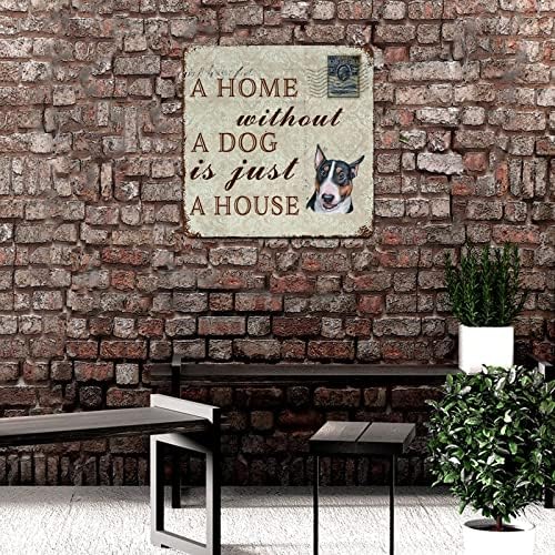 Забавно Куче-Метална Табела с Надпис Къща Без Куче-това е просто Къща Териер Домашен Любимец Врата Закачалка Метална