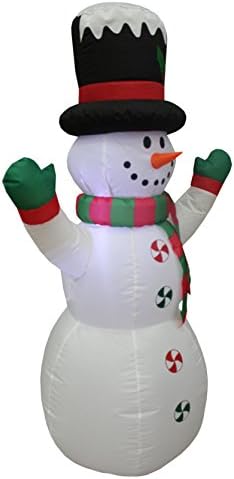 Снежен човек на Коледа 4 Фута Висок Осветен Раздувной с Декорация на изкуството Двор LED Артистични Шапки
