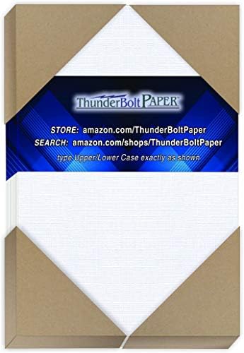150 Листа ярка бяла ленена хартия 80 за капак - 3,5 X 5,5 инча Стандартен размер на пощенски картички USPS - 80 кг / килограм