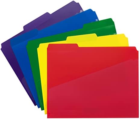 Пластмасови папки с разрезным джоб Smead, с намаляване на 1/3, с размер на буквата, различни цветове, по 30
