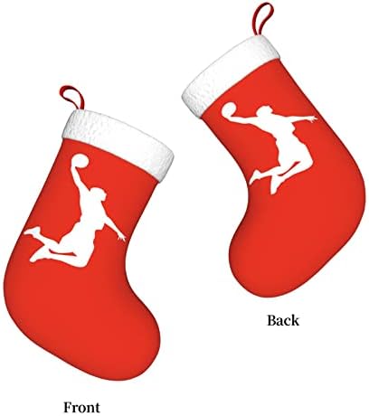 Yuyuy Коледен Баскетболен Отглеждане Празнична Украса Камина Окачен На Стелката 18 Инча(А) А) Чорапи