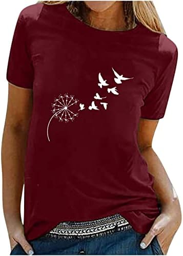 Comigeewa Тениски за Момичета Мъжки Летни Есенни Блузи с Къс Ръкав и Принтом, Тениски, Дамски Дрехи Мъжки 2023,