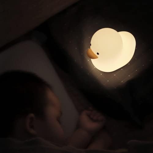 Лека нощ BRANII Stupid Duck, Силиконова детска лампа за похлопывания в съня си, е Чудесна нощна лампа USB, Празничен