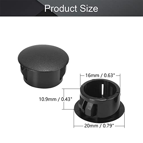 MroMax Пластмасови Черни Мъничета За Запирающих Дупки Диаметър на отвора в Лентата с 16 мм / 0.63 50 опаковане.