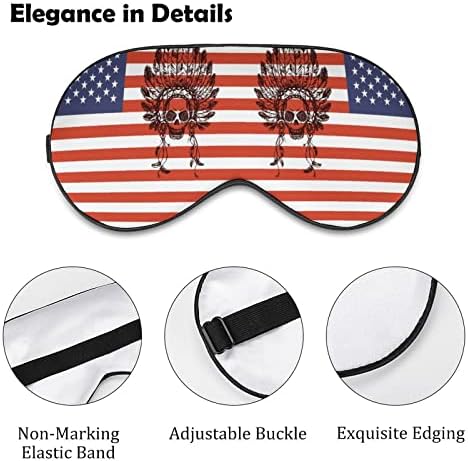 Флаг на местните американски индианци в САЩ Мека Маска за очи с Регулируема каишка Лека Удобна Превръзка на очите за Сън