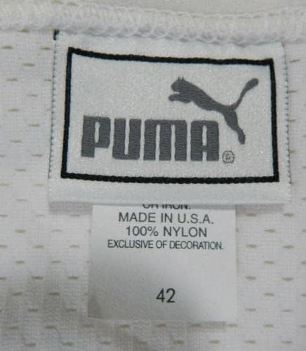 1999 Канзас Сити Шефове Стрингър №8, Издаден в бяла тениска DP17353 - Използваните тениски за игри NFL без подпис