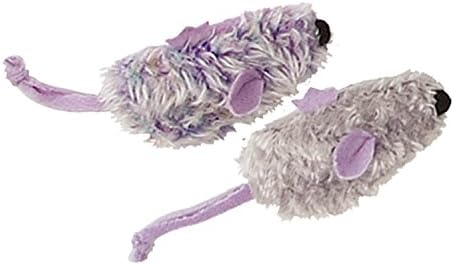Играчка от коча КОНГ Purple Mouse & Frosty Grey Mouse, Играчка за котки, 2 бр. / опаковане.