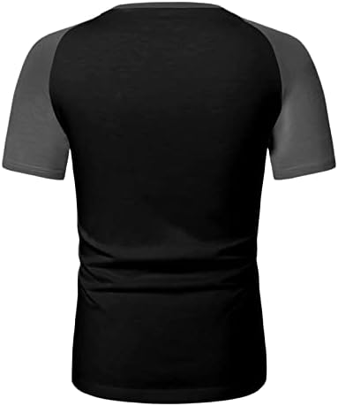 Мъжко Пролетно-Лятна Ежедневна Спортна Тениска с ръкави Raglan в Цвета на блока и кръгло деколте, Мъжки t-shirt Голям размер