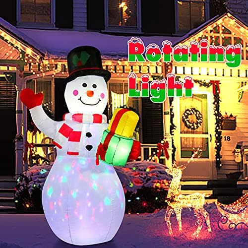 5 фута Надуваем Снежен човек, Коледни Външни Декорации Надуваеми изделия с Вградени Въртящи светодиодни Лампи