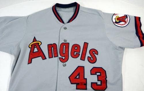 1991 California Angels Скот Бейлс 43 Използван в играта Сива Риза DP14372 - Използваните В играта тениски MLB