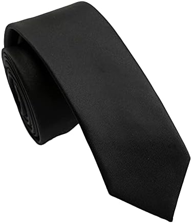 Fortunatever Мъжки Тънки Обикновена Сатен Вратовръзки За мъжете, Вратовръзка С Квадратна джоб (2,36 инча)