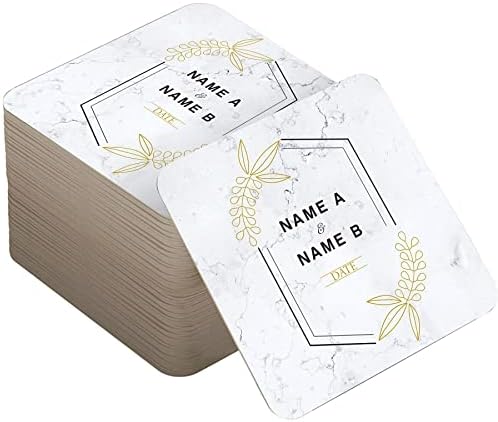 Персонализирани подложки за украса на сватбена маса - Картички-Подложки за напитки, опаковки от 96 кв. картички - Въведете имена,