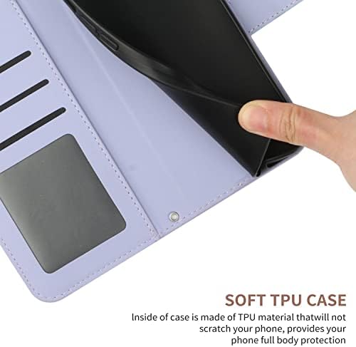 Чанта-портфейл XYX, Съвместим с T-Mobile REVVL 6 Pro 5G, защитен калъф-книжка с релефни под формата на половинки цвете от