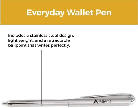 Allett Micro Pen | Тънка Дръжка-портфейл, Химикалка дръжка от Неръждаема стомана със Сменяеми Чернильным тонер