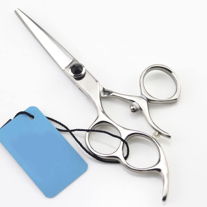 Ножица за подстригване на коса, 5,5-инчов ножица за лява ръка за подстригване професионална ножица с въртяща се дръжка фризьорски