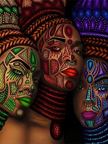 Tucocoo Афроамериканские Комплекти за стенен изкуство DIY 5D Комплекти за Диамант Живопис за Възрастни (Без рамка, африка-03)