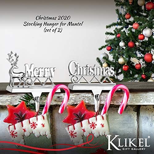 Комплект от 2 титулярите за отглеждане Klikel - Закачалка за отглеждане с Коледен елен за полицата рафтове