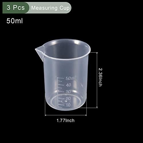 YOKIVE 3 Бр., Пластмасов Градуированный чаша от Полипропилен, За лабораторна употреба | Мерителна Чашка за течност,