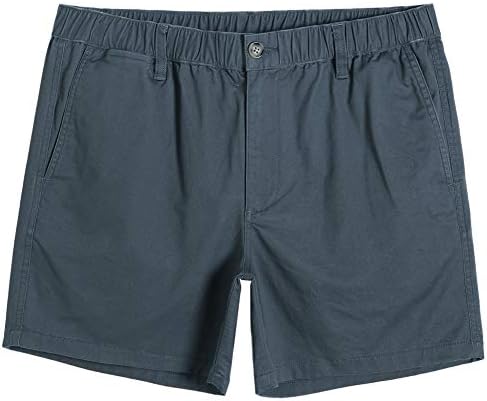 Мъжки памучни Ежедневни панталони на Класически намаляване на maamgic 5,5 инча с Еластичен колан и Няколко джобове