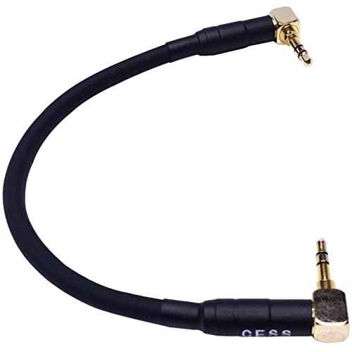 CNCESS CESS-068 Кратък Аудиофильский аудио кабел 3.5 мм TRS под прав ъгъл между фоно свещи, 6 инча