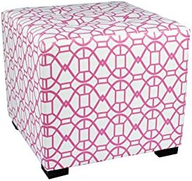MJL Furniture разработва квадратен табуретка с дрямка в съвременния дизайн Noah, осеян дрямка на 4 копчета, 19 x 19 x 17,