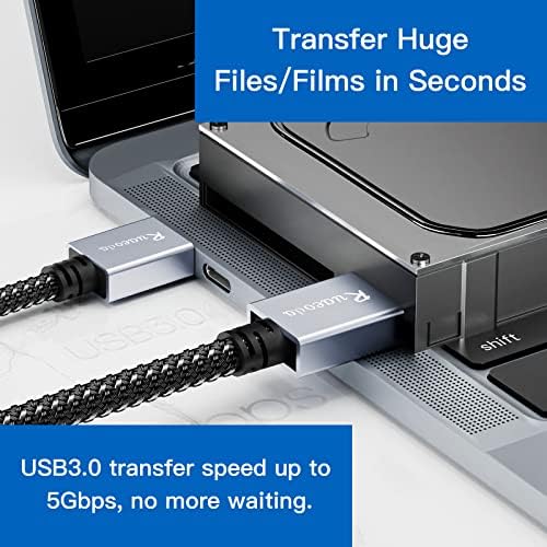 Ruaeoda Кабел USB-USB с дължина 20 фута, USB 3.0 тип А-Тип А, Двупосочен USB-кабел за пренос на данни, съвместим с