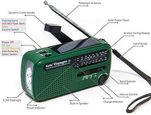 Най-доброто Преносимо Слънчево /Ръчно радио NOAA AM/ FM радио, къси вълни и NOAA за Спешна радио с USB-зарядно устройство за