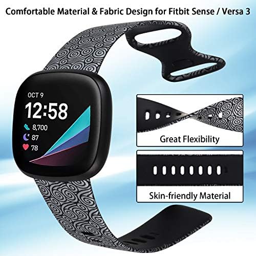 honecumi е Съвместим с джапанки Fitbit Sense 2/Fitbit Sense/Fitbit Versa 4/Fitbit Versa 3, Взаимозаменяеми каишка за часовник за мъже и жени, цветен Силикон Водоустойчив спортен гривна, Аксесоа?