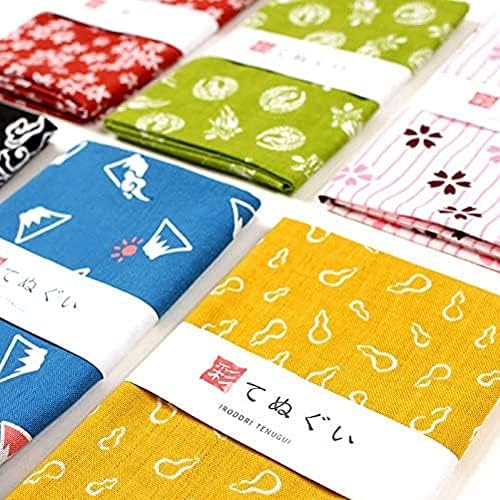 Японското Традиционно кърпа KOMESICHI irodori Tenugui Кит 12,99 x 34,64 инча с Tenugui Iroha (инструкция на английски език)
