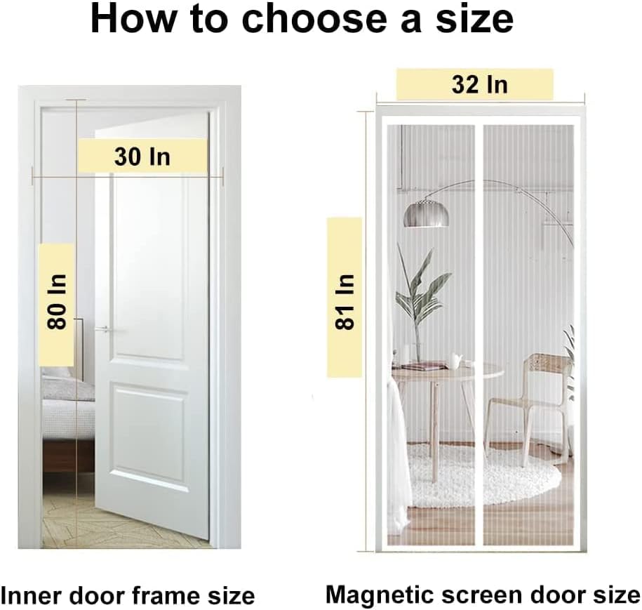 Здрава вратата с магнитен екран TQFlow, Отдолу е светло претеглят Врата Мрежест екран с магнит, подходящ по размер врата
