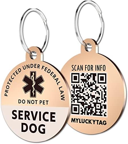 Служебна Етикет за кучета MYLUCKYTAG, виси Етикет за Идентификация на домашни любимци от неръждаема Стомана с QR