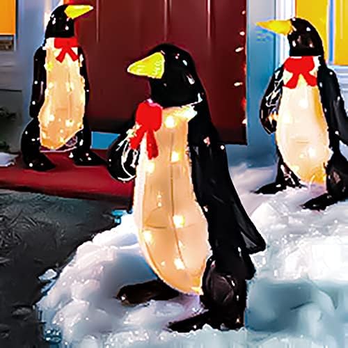Коледа Светлинен Украса под формата на Пингвин, Уличен Светлия Коледен Декор, Предварително Осветени Led Украса