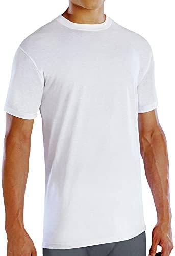 Мъжки Памучни тениски Fruit of the Стан Без етикети, Обикновени-Crew-4 опаковки, бели, среден размер