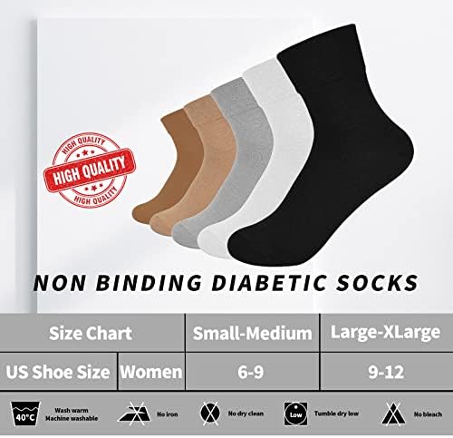 4 Двойки от Диабет чорапи за жените, Памучни чорапи Свободно, Намаляване на по-висока Квалификация с Широк Нищо