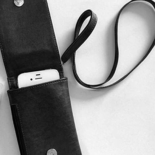 Цвете Бялата Хризантема Телефон В Чантата Си Портфейл Окачен Мобилен Калъф Черен Джоба