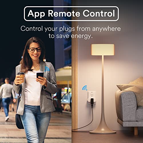 ANGELHALO Smart Plug Mini с контрол на потреблението на енергия - 16-амперные умни вилици, работещи с Alexa и Google Assistant, 2.4 Ghz WiFi Smart Plug, лесна настройка, сертификат, ETL и FCC (1 опаковка)