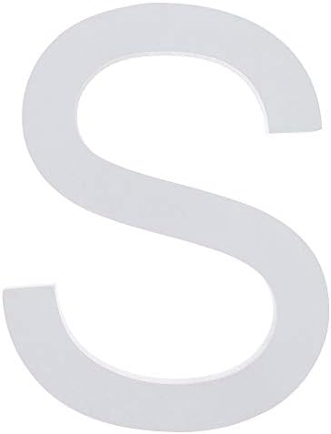 Шрифт BestPysanky Arial, Оцветени в бял цвят, МДФ, Дървена буквата S (6 инча)