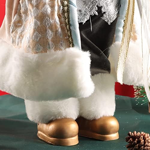ABXMAS Дядо Коледа, Статуята на Дядо Коледа от Смола, на Коледна Украса за дома и Офиса си на Открито, на Нова Година с Подарък кутия (19,7 инча)