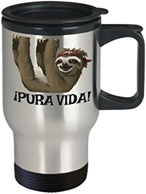 Чаша за пътуване в Коста Рика - Pura Vida! - чашата за кафе с изолация от неръждаема стомана от 14 унции - чаша за пътуване