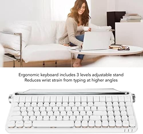 Ръчна Клавиатурата на пишеща машина с червен ключ, BT 5.1 100 комбинации, Няколко режима на осветление с