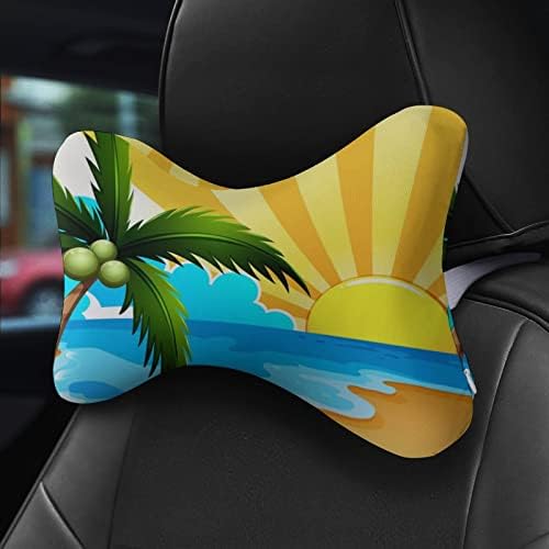 Плажната Автомобилната въздушна Възглавница за шията Coconut Tree за управление, Комплект от 2-Те Седалки, Възглавници