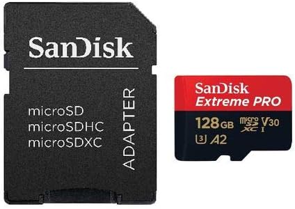 Карта памет SanDisk 128 GB Micro SDXC Extreme Pro Работи с екшън камера Insta360 One R, One, One R 1-инчовата