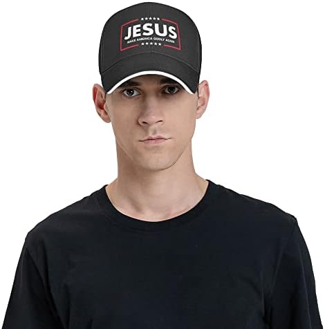 Исус Отново Ще направи Америка Божествена Шапка Исус 2024 Единствената Ни Надежда бейзболна шапка на Исус е Мой