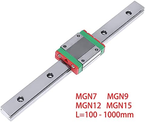 WUXUN Professional 1 бр. линейна употреба MGN9 + 1 бр. каретка MGN9H, миниатюрни линейна употреба MGN12 MGN7 MGN15 MGN9 100-1000 мм (цвят: MGN12C, дължина на жлеба на скалата: 750 мм)
