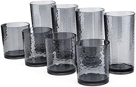 Пластмасова чаша за акрилни чаши KX-ФАЯНС, с тегло 14 грама и 20 грама, комплект от 8 чаши Опушен-сив цвят