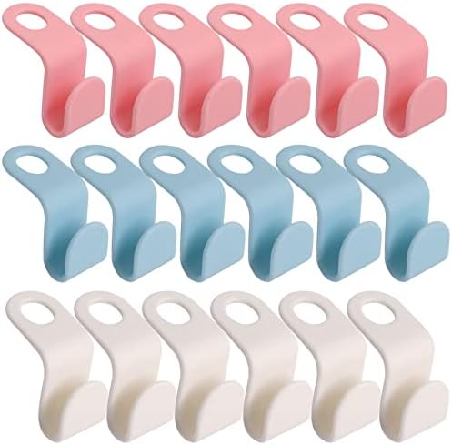 BENLIUDH Закачалки за гардероб Спестяване на пространство, 60 бр 3 Цвята Закачалка За Дрехи Съединителната Куки Каскадни Куки
