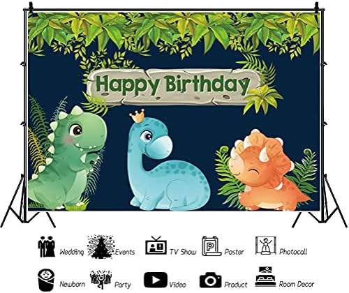 6x4ft Cartoony Динозавър Фон за рождения Ден на Динозавър Парти Детски Душ Фон За Снимки Джунглата на Диви Зелени