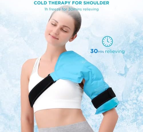 Компрес с лед за рамото Comfytemp Вращающая Маншет за лечение на Студена и топла вода чанта за рамо с Масажни Жгутами